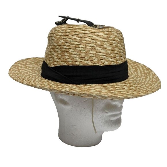 Panama Hat 3-inch Brim Wide Pleated Hatband Black Sweatband with Clip  **NEW** - Picture 6 of 10